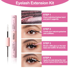 ISOOLU 50D 9-16mm clusters for dramatic, customizable lash styles.