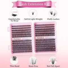 Close-up of ISOOLU lash clusters showing premium bundles for natural to dramatic styles