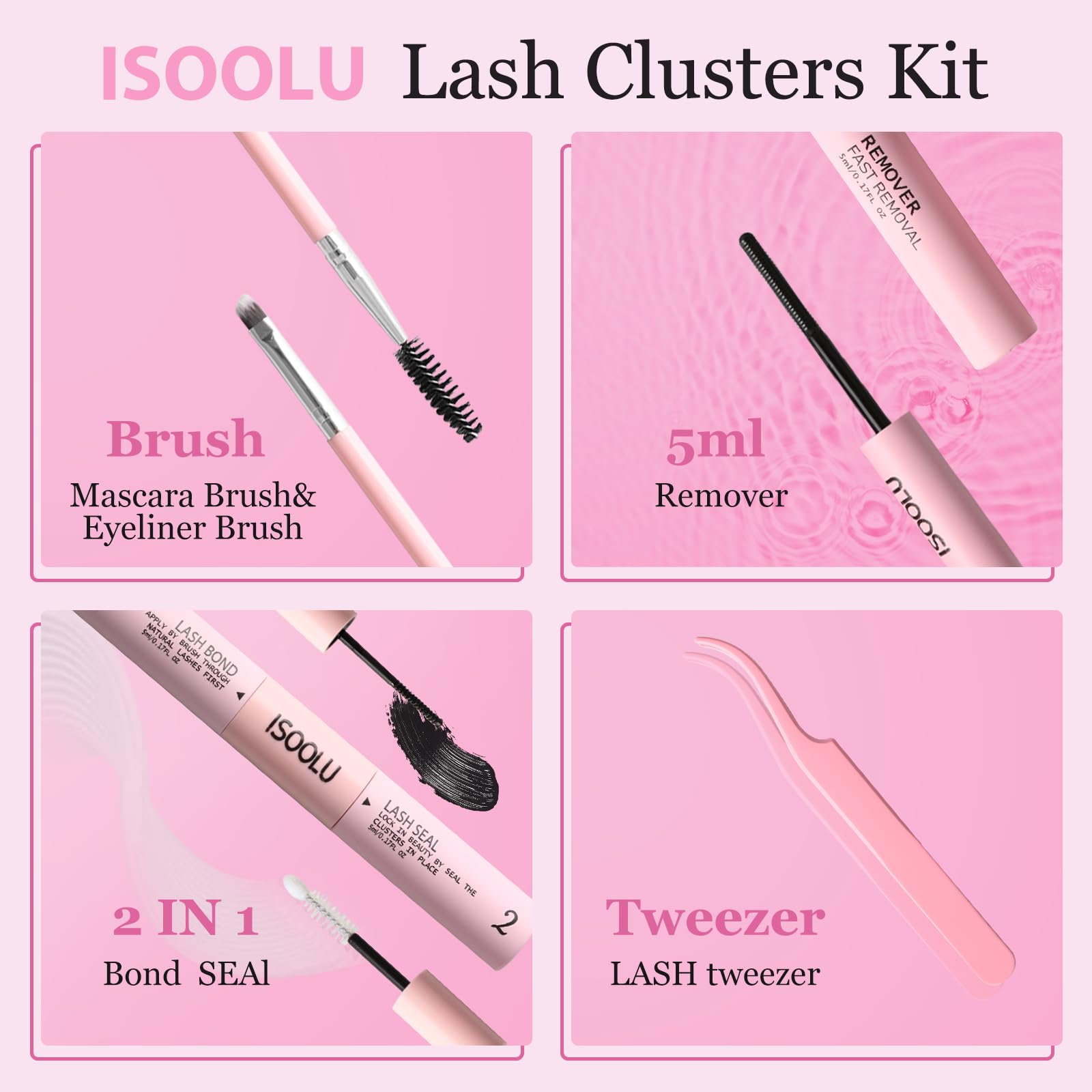 ISOOLU lash tweezers in use for precise cluster placement