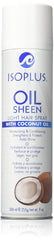 Isoplus Oil Sheen Light Spray Coconut Oil 9oz bottle for lightweight hydration and shine.