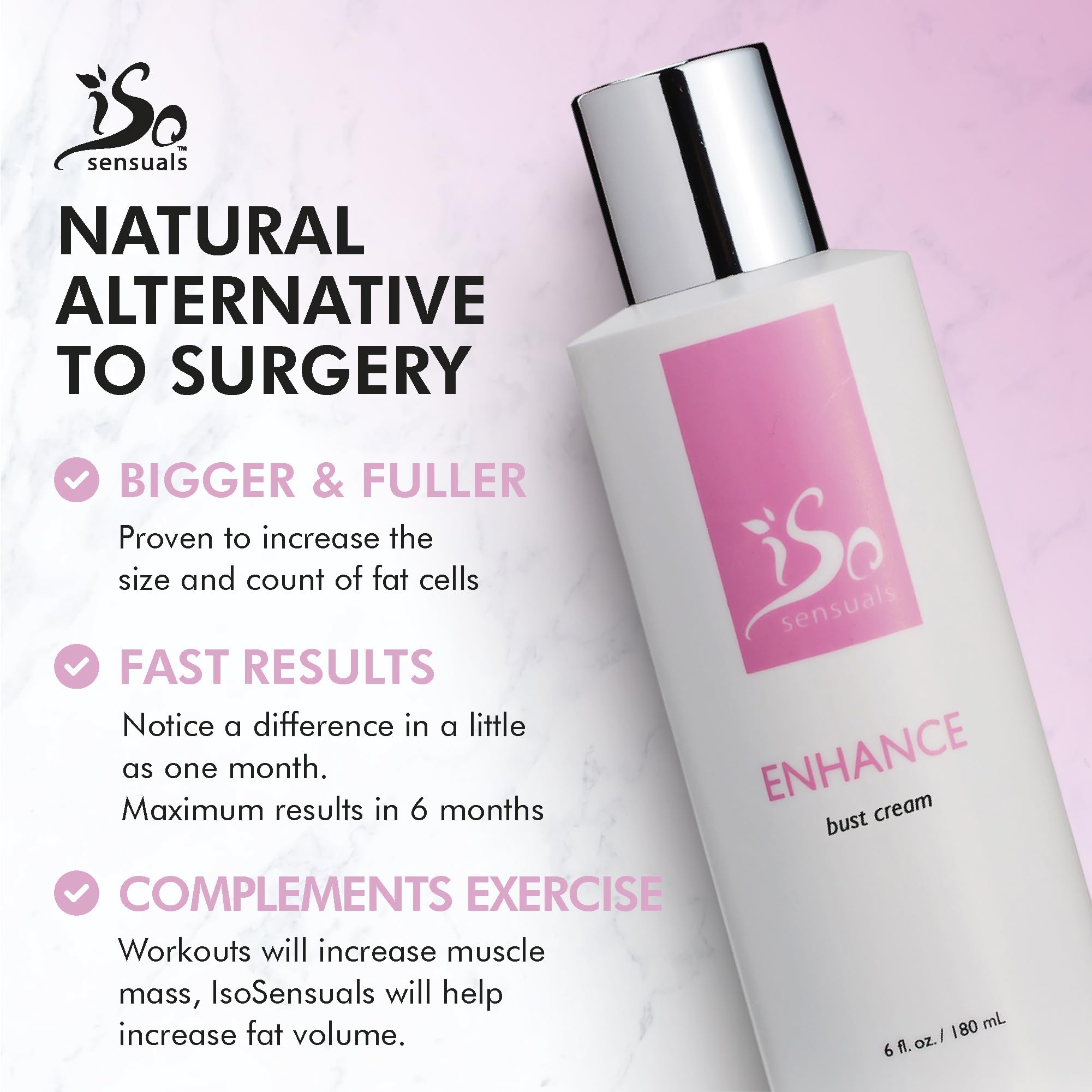Hands applying IsoSensuals ENHANCE cream on skin