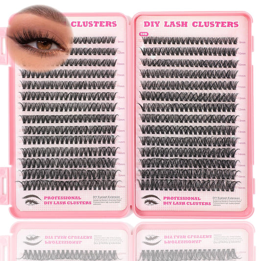 ISTGIFT Lash Clusters Kit, 560 pcs, ideal for at-home DIY extensions with bond and seal.