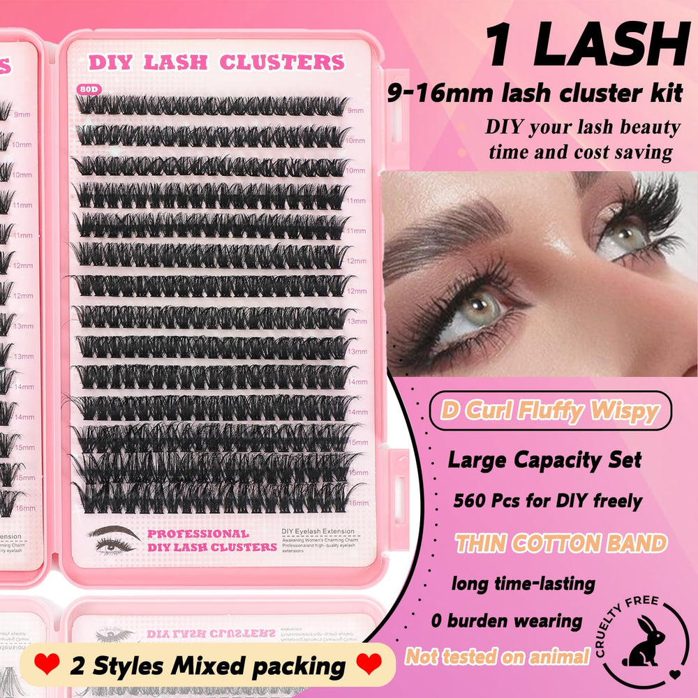 ISTGIFT Lash Clusters Kit 9-16mm range features versatile lengths for personalized volume.