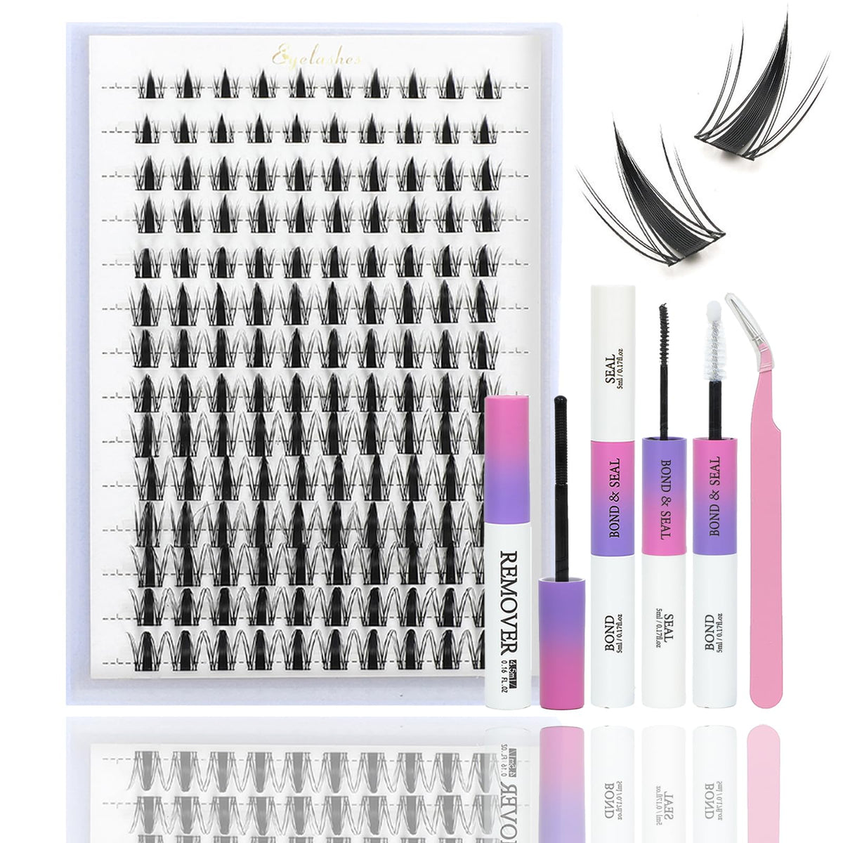 ISTGIFT Manga Lash Clusters Kit D Curl close-up showing fluffy, natural-looking lashes