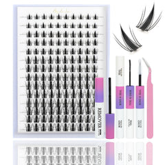ISTGIFT Manga Lash Clusters Kit D Curl close-up showing fluffy, natural-looking lashes
