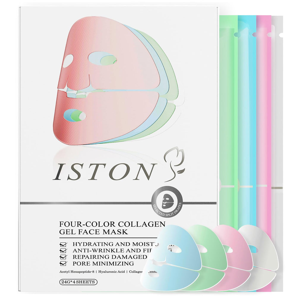 ISTON 4-in-1 bio-collagen mask pack with gel texture delivers deep hydration overnight.