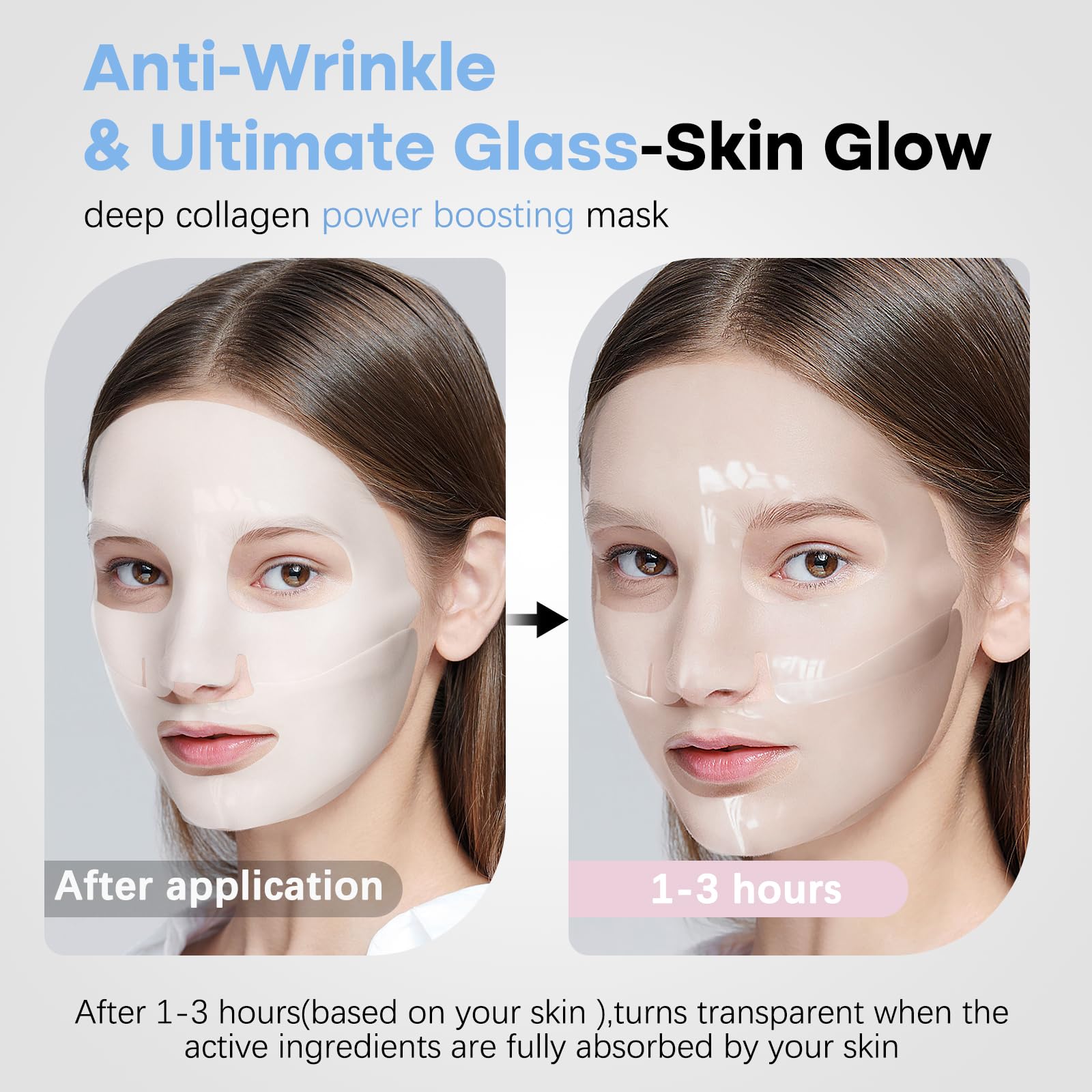 ISTON 4-in-1 mask close-up shows hydrogel surface for firming support.
