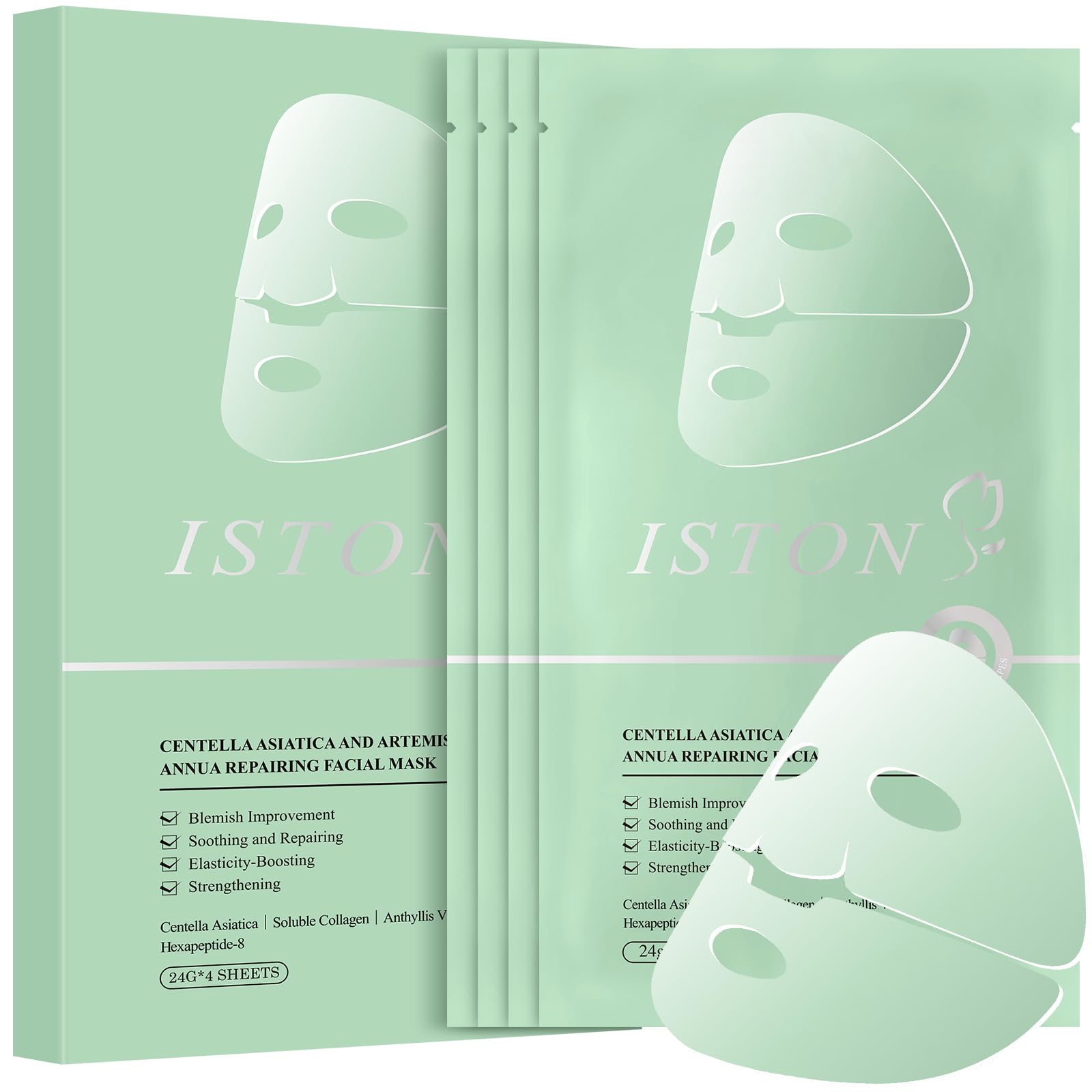 ISTON Overnight Hydrogel Mask packaging on display, highlighting deep hydration potential.