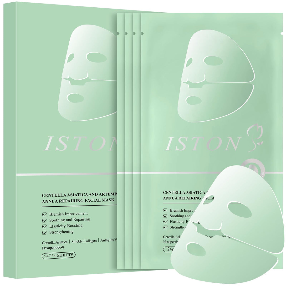 ISTON Overnight Hydrogel Mask packaging on display, highlighting deep hydration potential.