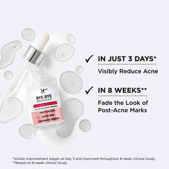 IT Cosmetics Bye Bye Breakout serum applied to clean skin at start of treatment