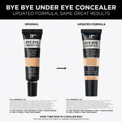 Close-up on ingredients like ceramides and peptides in IT Cosmetics concealer.