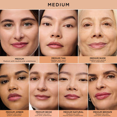 IT Cosmetics Bye Bye Under Eye Concealer swatches on skin, revealing medium nude shade.