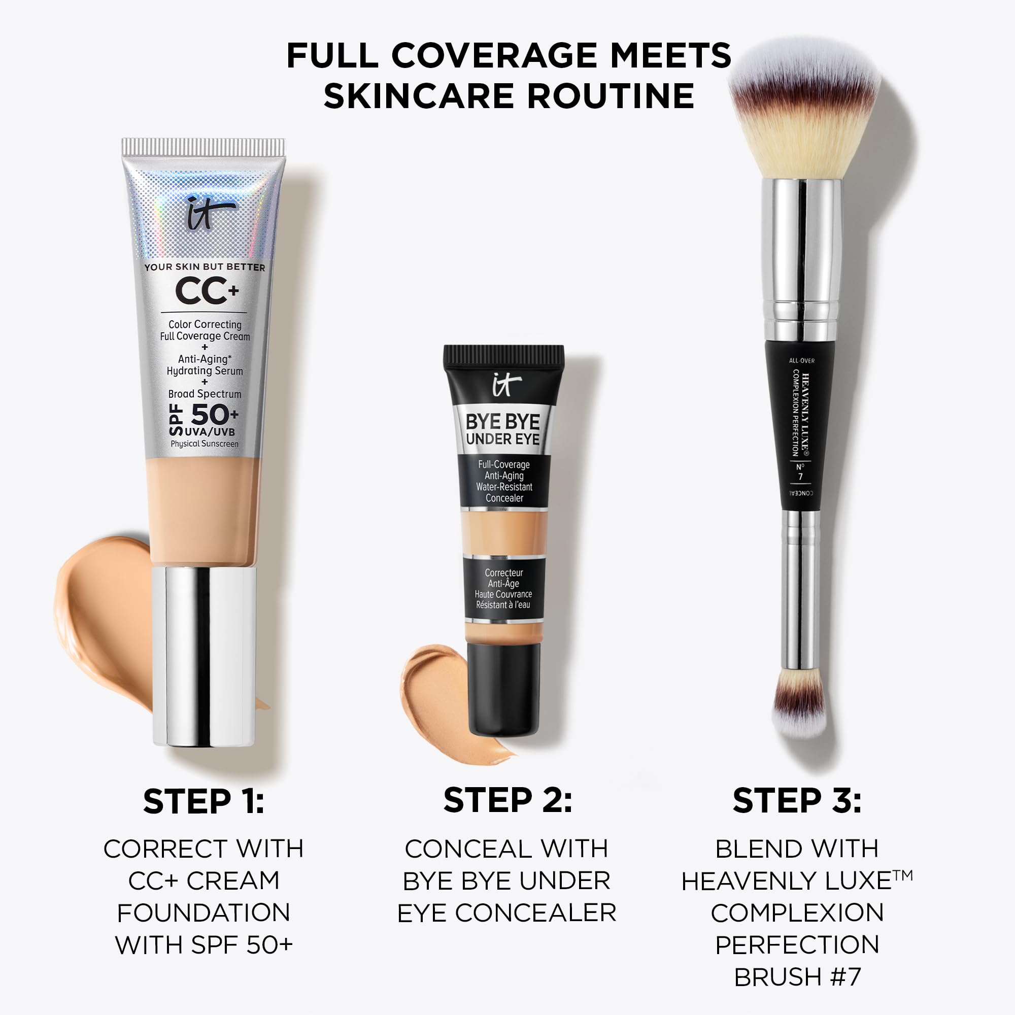 Graphic illustrating 24-hour wear with IT Cosmetics concealer.