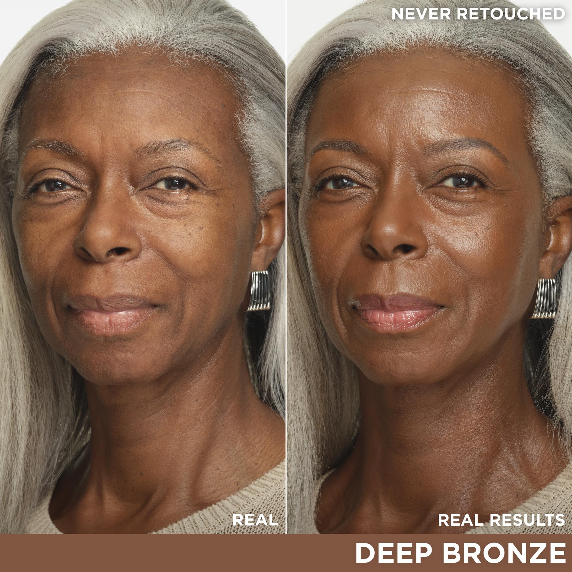 IT Cosmetics CC+ Nude Glow Deep Bronze swatch on skin reveals natural radiant glow.
