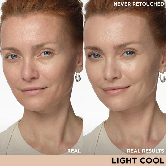 IT Cosmetics CC+ Nude Glow Light Cool swatches showing natural, dewy finish