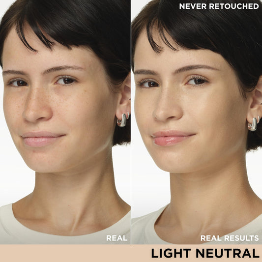 IT Cosmetics CC+ Nude Glow skin swatch displaying medium coverage and radiant glow.