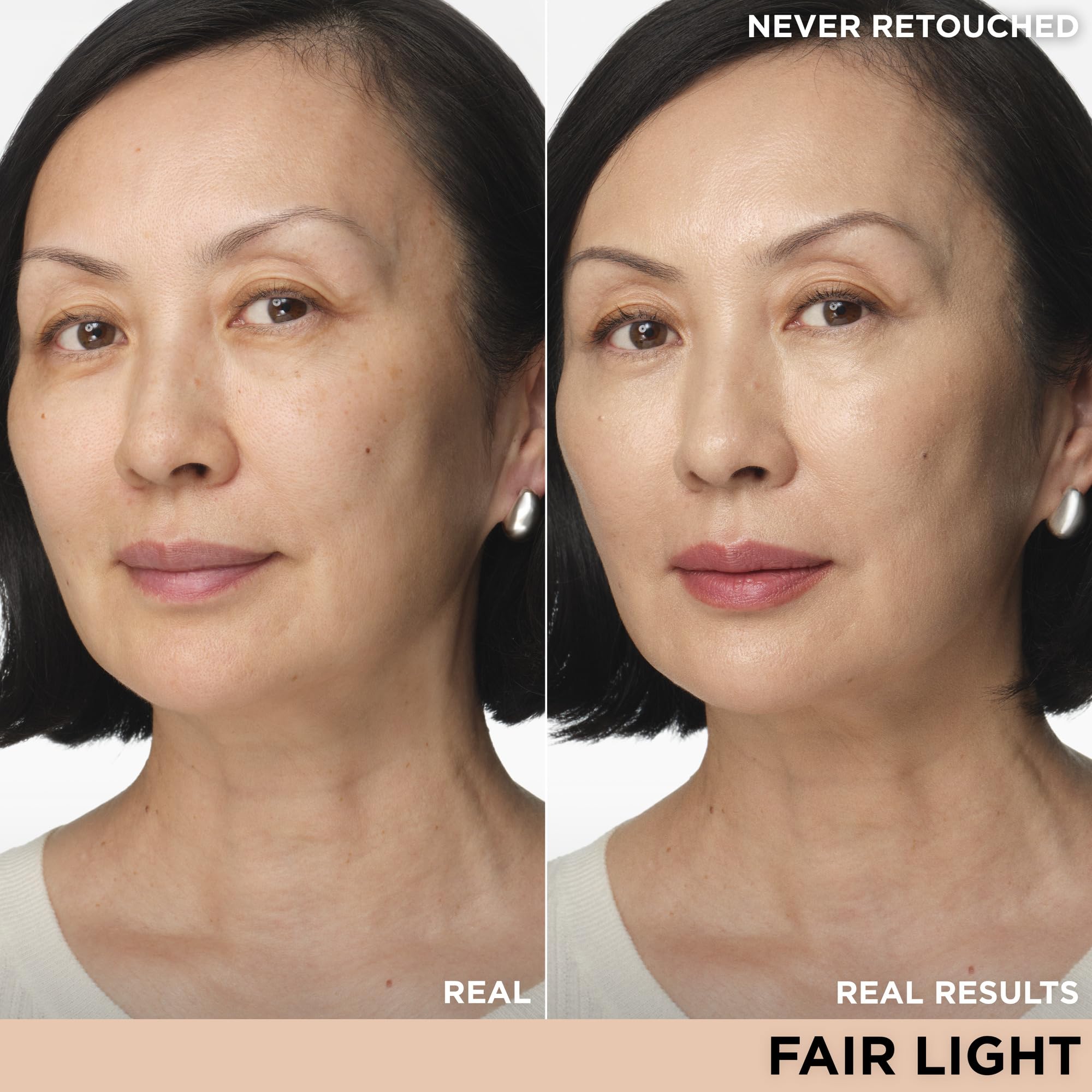 Swatches of IT Cosmetics CC+ Nude Glow in Fair Light showing natural tone match.