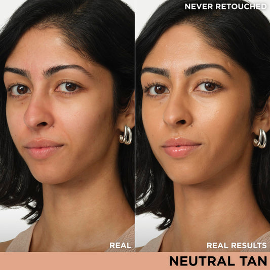 IT Cosmetics CC+ Nude Glow swatch demonstrates buildable coverage for a natural finish.