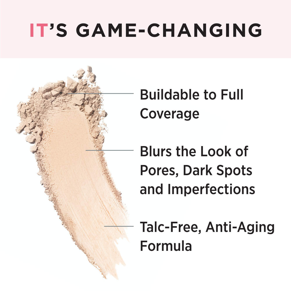 IT Cosmetics CC+ Airbrush Powder brush application showing seamless finishing touch