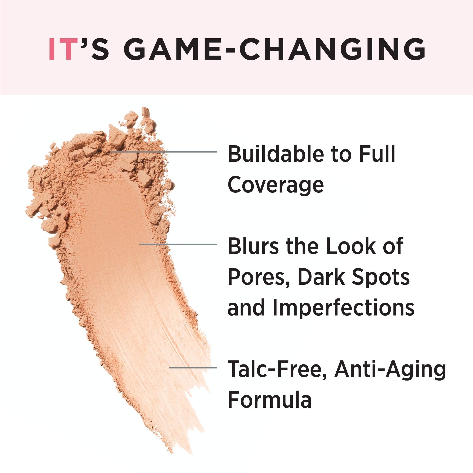 IT Cosmetics CC+ Airbrush Powder brush-application demonstrates easy blending for even coverage.