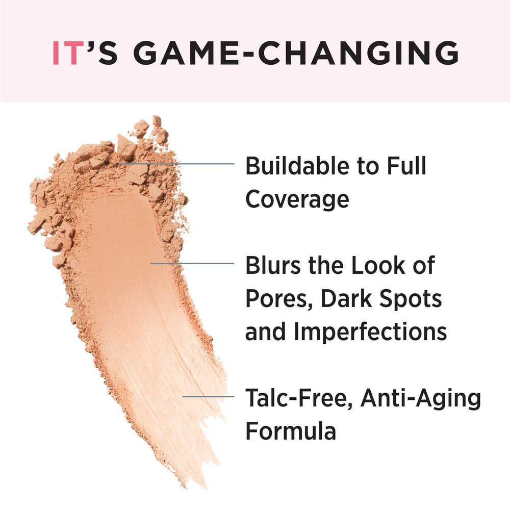 IT Cosmetics CC+ Airbrush Powder brush-application demonstrates easy blending for even coverage.