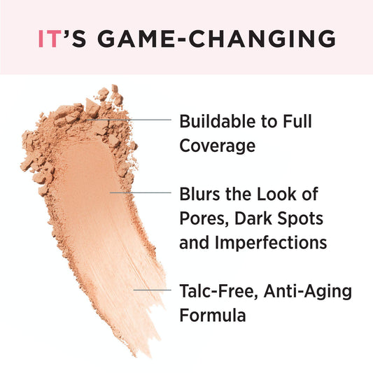 IT Cosmetics CC+ Airbrush Powder brush-application demonstrates easy blending for even coverage.