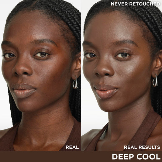 CC+ Cream texture close-up highlights blendable coverage for a natural finish.