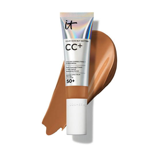 IT Cosmetics CC+ Cream Neutral Rich bottle showing full coverage with SPF 50+ protection