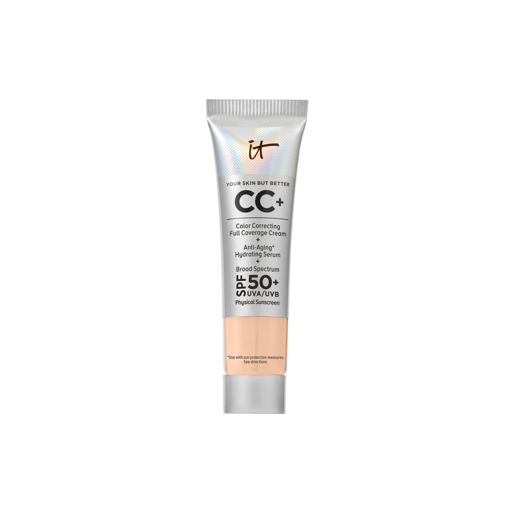 IT Cosmetics CC+ Cream Travel bottle with pump for on the go SPF 50+ foundation