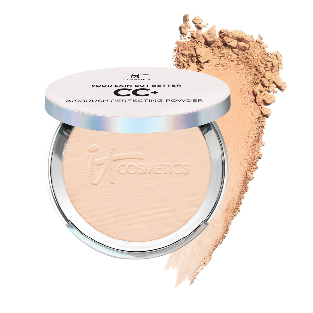 IT Cosmetics CC+ Airbrush Powder Light compact for pore-blurring, even skin tone