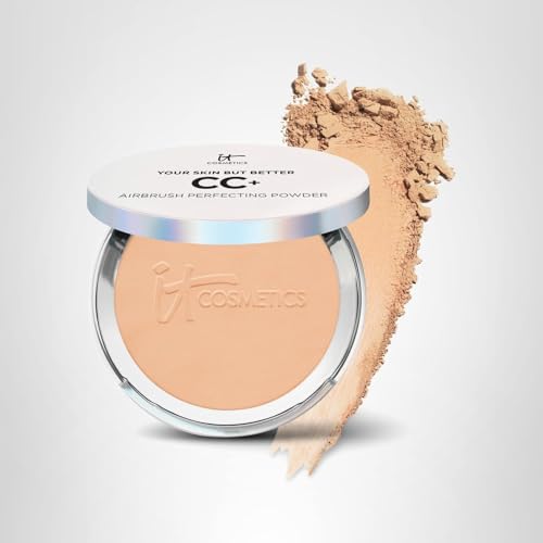 IT Cosmetics CC+ Airbrush Powder open compact reveals talc-free finish.