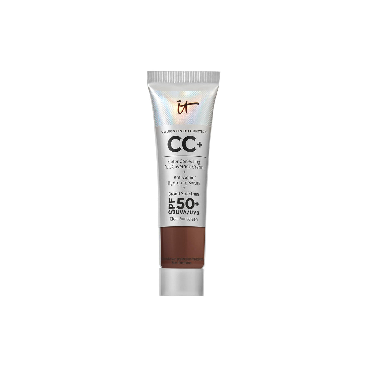 IT Cosmetics CC+ Cream Travel Deep Bronze bottle for on-the-go coverage