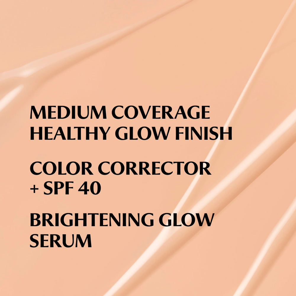 Swatch on arm reveals shade and brightening glow.