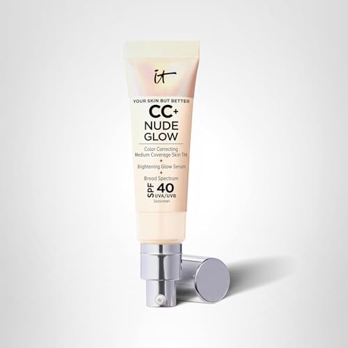IT Cosmetics CC+ Nude Glow packaging emphasizes talc-free, paraben-free formula