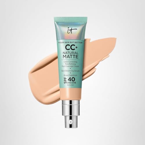 IT Cosmetics CC+ Natural Matte balances skin with Niacinamide for even tone.