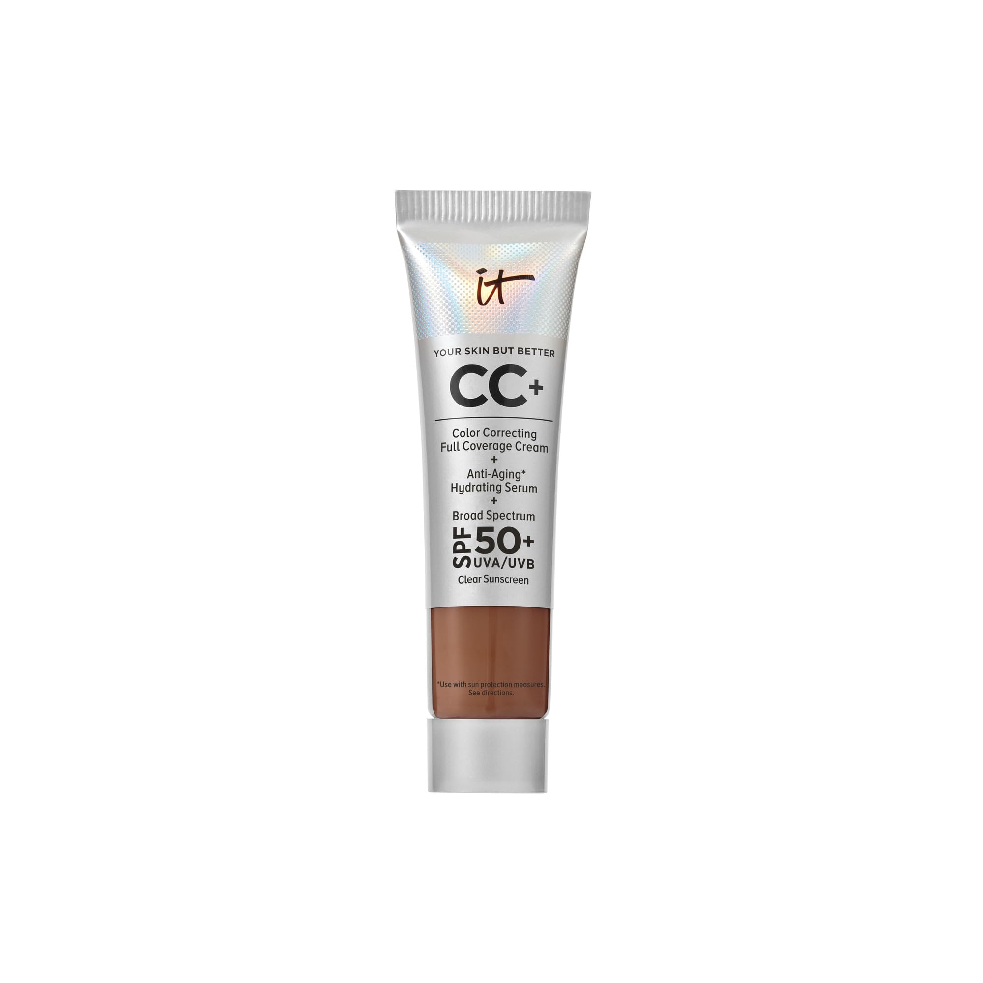 IT Cosmetics CC+ Cream Travel (Deep Honey) – Full-Coverage SPF 50+ Fou ...