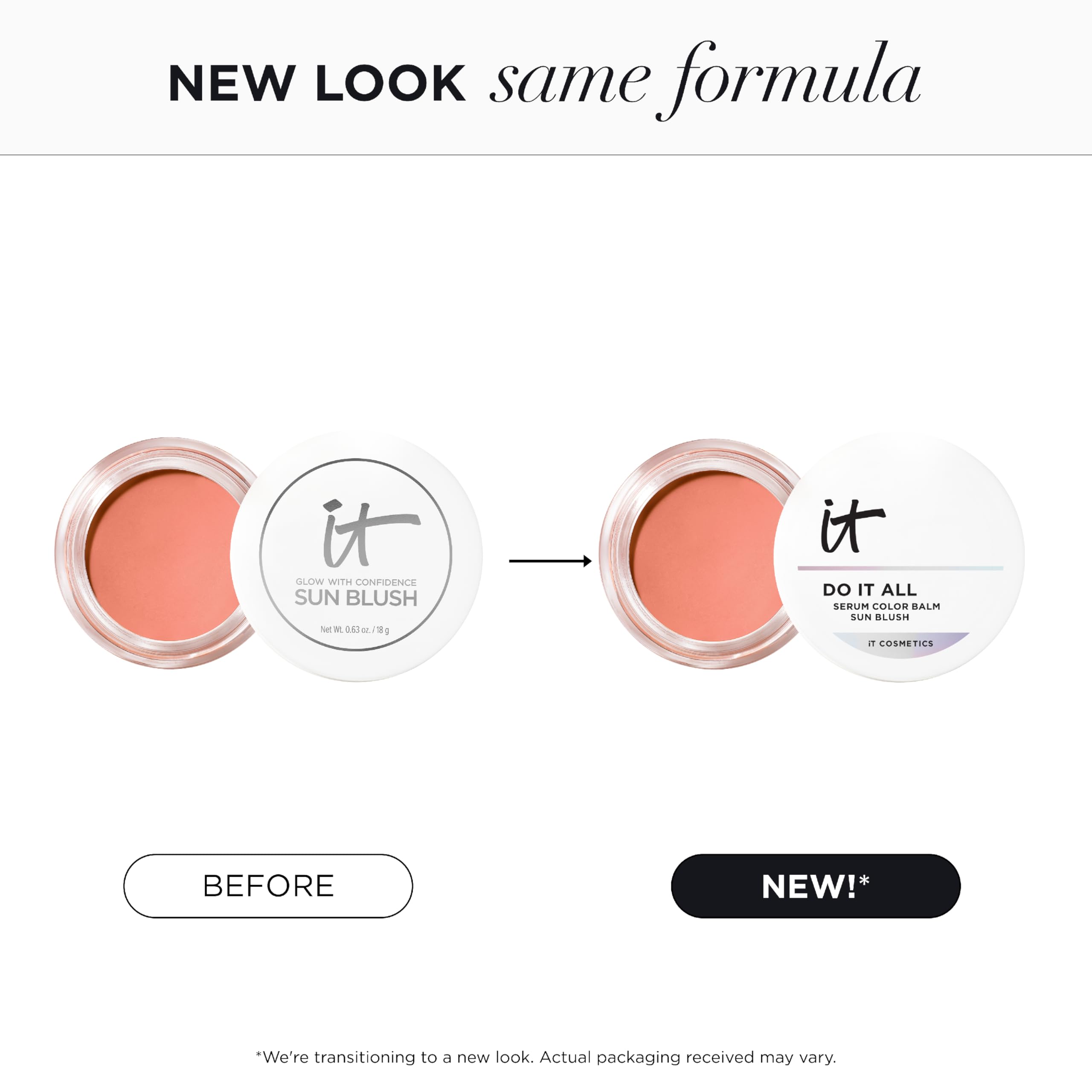 Smoothing and lifting feel of IT Cosmetics Do It All Serum Color Balm on skin
