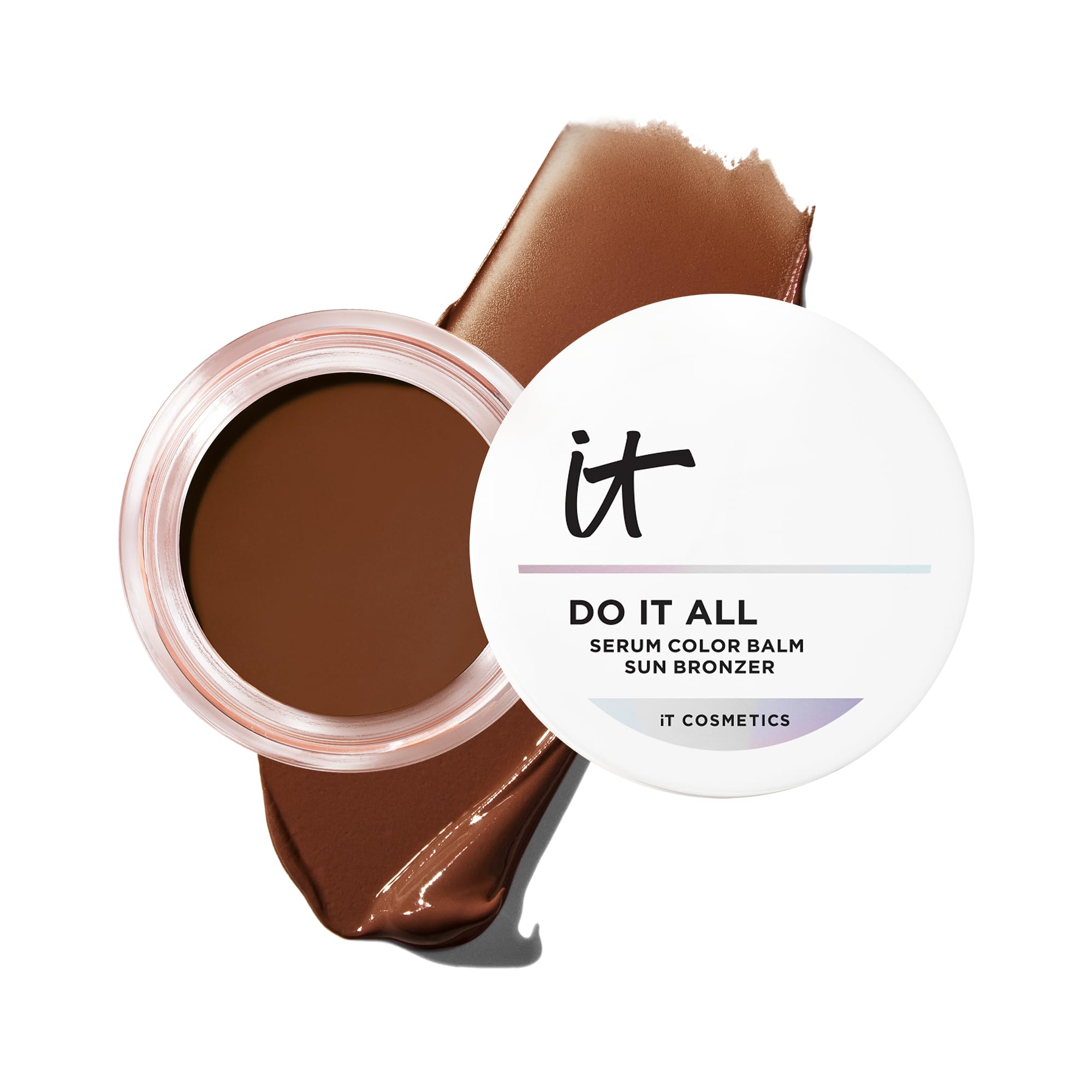 IT Cosmetics Do It All Serum Color Balm Sun Cream Blush & Bronzer packaging for easy, on-the-go use