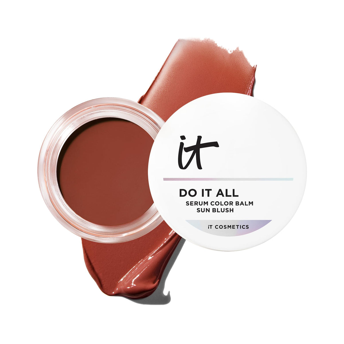 IT Cosmetics Do It All Serum Color Balm Sun Rush packaging front for easy shade access.