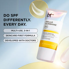 IT Cosmetics Hello Sunshine non-comedogenic formula for all day wear.