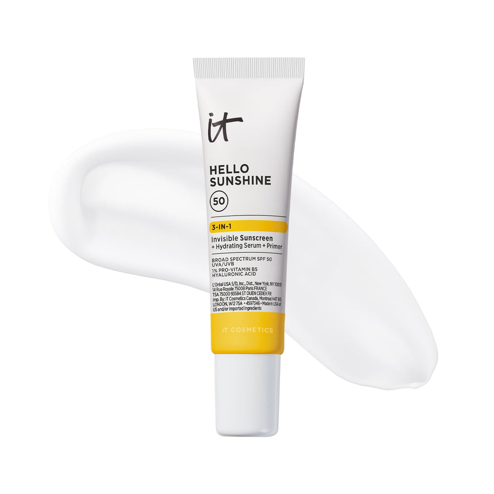 IT Cosmetics Hello Sunshine bottle with pump for easy, even application.