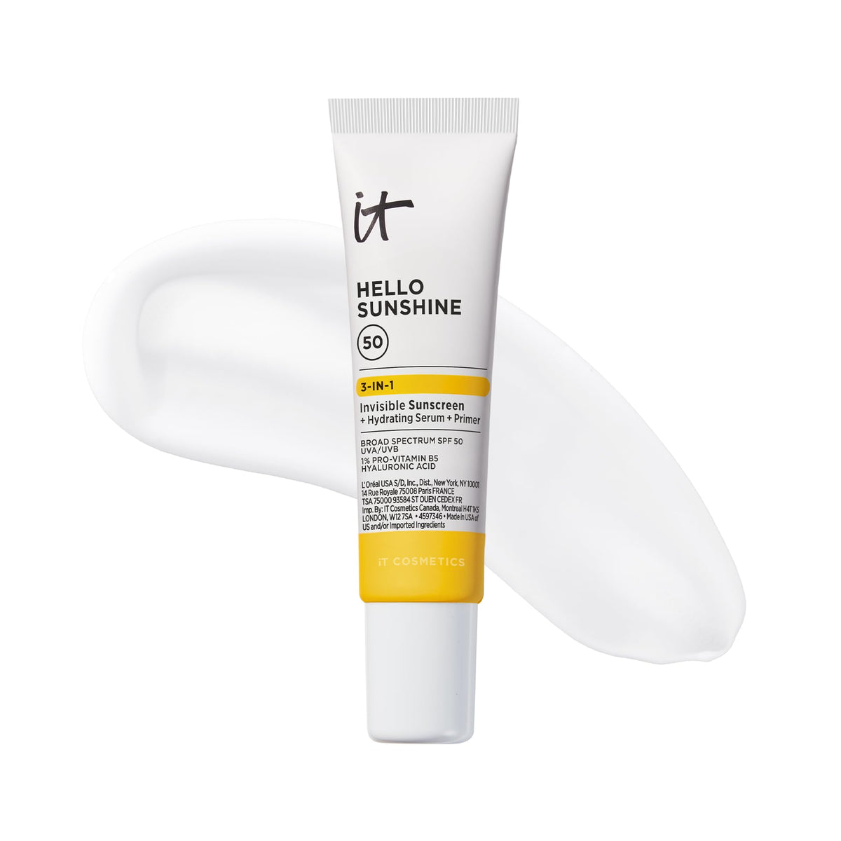 IT Cosmetics Hello Sunshine bottle with pump for easy, even application.