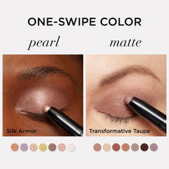 IT Cosmetics Superhero No-Tug close-up highlights easy blending into lids.