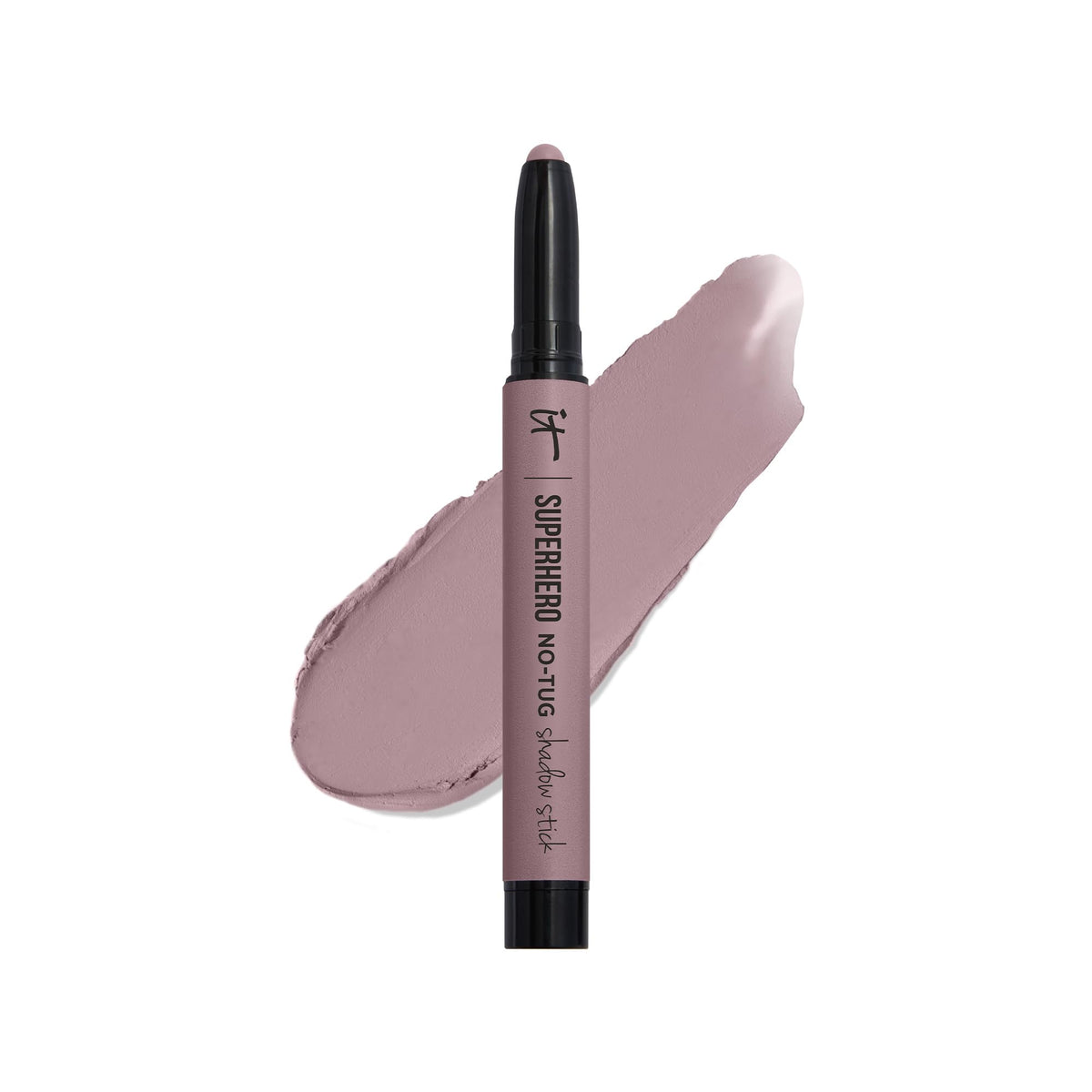 IT Cosmetics Superhero No-Tug closeup on lids shows longwear pigment.