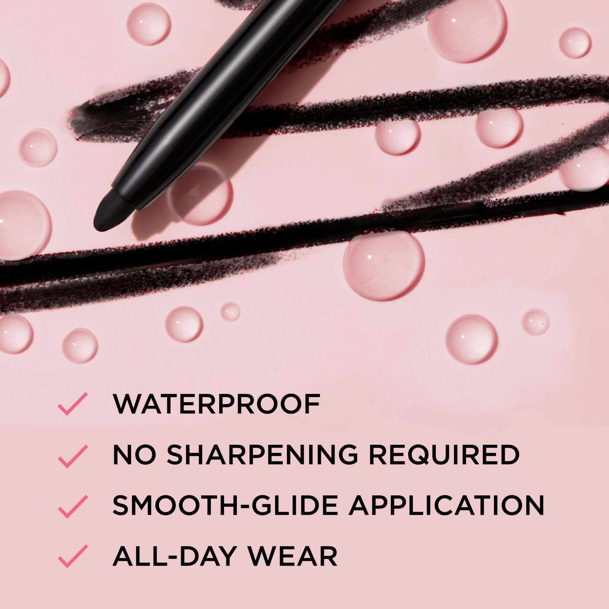 IT Cosmetics Superhero No-Tug Retractable Eyeliner Brown swatch on hand shows rich, long-lasting color