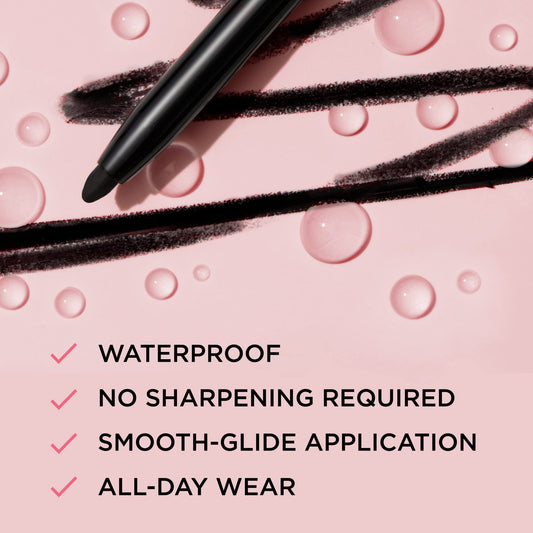 IT Cosmetics Superhero No-Tug Retractable Eyeliner Brown swatch on hand shows rich, long-lasting color