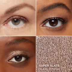 IT Cosmetics Shadow Stick Super Slate swatch on skin reveals metallic pewter versatility