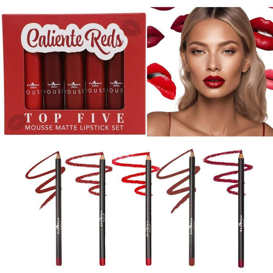 Italia Deluxe Exclusive Lip Kit packaging with mousse lipsticks and ultra-fine liners for easy daily wear.
