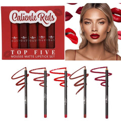 Italia Deluxe Exclusive Lip Kit packaging with mousse lipsticks and ultra-fine liners for easy daily wear.