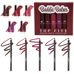 Italia Deluxe Lip Kit closeup on lipliners demonstrating precise application and smooth, creamy formula.